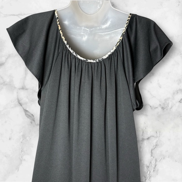 VTG 80s Mary McFadden Black Maxi Shift Dress Witchy Vampire Whimsigoth Medium - Picture 5 of 7